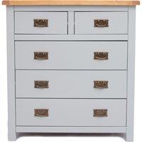 Cabinet Bits Argenta 5 Drawer Chest of Drawers Bras Drop Handle in Light Grey