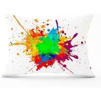 Warren Reed - Designer Paint Splash Cushions in Green | Size: 60 cm x 60 cm