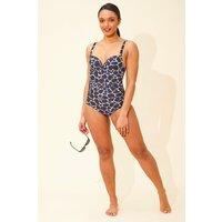 Beachcomber Women's Bow Front Ruched Swimsuit in Black | Size: 10