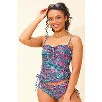 Beachcomber Women's Side Tie Tankini Top in Turquoise | Size: 10