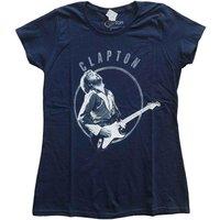 Eric Clapton Women's Vintage Photo Skinny Fit T-Shirt in Navy | Size: Medium