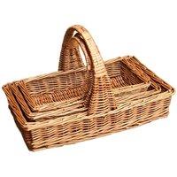 Red Hamper Wicker Set of 3 Cheshire Small Garden Trugs in Brown