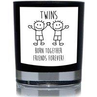 60 SECOND MAKEOVER Twins Born Together Friends Forever Boys Funny 20cl Candle in Black