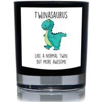 60 SECOND MAKEOVER Twinasaurus, Like A Normal Twin But More Awesome, Dinosaur Funny 20cl Candle in Black
