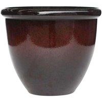 Primrose Plant Pot Round Flower Pot Plastic Planter Black 41cm
