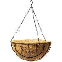 Primrose Wire Hanging Basket Plant Pot Planter with Coco Liner 31cm in Black
