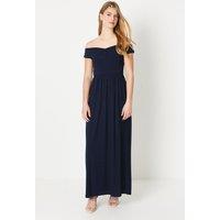 Debut London Women's by Coast Bardot Pleated Jersey Bridesmaid Dress in Navy | Size: 12