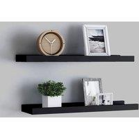 Berkfield Home Picture Frame Ledge Shelves 2 pcs Black 60x9x3 cm MDF | Size: 60 x 9 x 3 cm