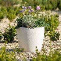 Primrose White Handmade Egg Shape Fiberstone Indoor Outdoor Planter 36cm