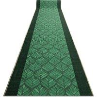 RugsX Anti-Slip Leaves Runner in Green | Size: 110 cm x 270 cm
