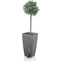 Primrose Baltic Grey Stone Effect Flared Square Planter Plant Pot 76m