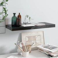 Floating Wall Shelf High Gloss Black 60x23.5x3.8 cm MDF