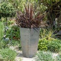 Primrose Cortina Grey Flared Square Planter Outdoor Gardens Patios 76cm