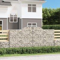 Berkfield Home Arched Gabion Baskets 11 pcs 300x50x140/160 cm Galvanised Iron in Silver
