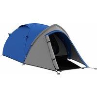 OUTSUNNY Two-Man Camping Tent w/ Weatherproof Shell Large Windows in Blue