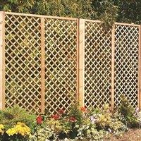 Primrose English Fan Outdoor Garden Privacy Screening Wall Trellis 1.83m x 1.5m in Natural