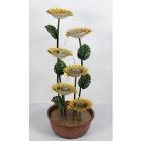 Primrose Potted Pink Lily Tiered Cascading Zinc Outdoor Garden Water Feature