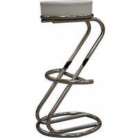 netfurniture Lombardi Z Shaped Faux Leather Bar Stool - White in Clear