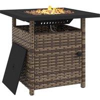 50,000 BTU PE Rattan Fire Pits for Garden, Rattan Propane Fire Pit Table