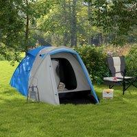 OUTSUNNY Camping Tent for 2-3 Man with Bedroom & Living Room, Backpacking Tent in Blue | Size: Double