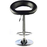 netfurniture Furrai Kitchen Bar Stool PVC Chrome & Black Height Adjustable