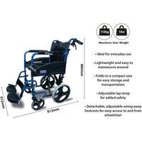Aidapt Compact Transport Aluminium Wheelchair Blue