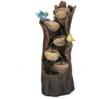Primrose Birds Nest Family Tree Tiered Cascade Outdoor Garden Water Feature in Natural