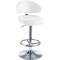 netfurniture Jamaica Height Adjustable Bar Stool Faux Leather in White