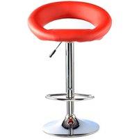 netfurniture Furrai Bar Stool PU Chrome & Red (2s)