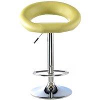 netfurniture Furrai Bar Stool PU Chrome & Lime (2s) in Black