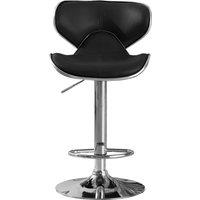 netfurniture Polsode Bar Stool PU Chrome & Black (2s)