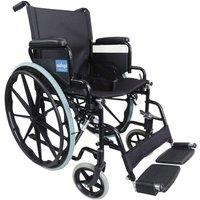 Aidapt Self Propelled Steel Transit Chair Black in Blue