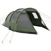 OUTSUNNY Camping Tent with 2 Rooms for 3-4 Persons, Portable Tunnel Tent W/ Window in Green