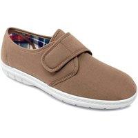 Chums Men's Wide Fit Canvas Touch & Close Shoe in Beige | Size: 10