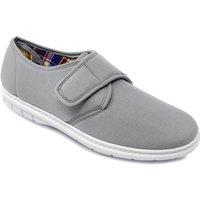 Chums Men's Wide Fit Canvas Touch & Close Shoe in Grey | Size: 10
