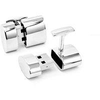Charles William Men's Working 16gb USB Flashdrive Memory Round Cufflinks Novelty Gift in Silver