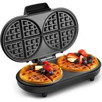 VonShef Men's Dual Round Waffle Maker in Black