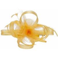 Jon Richard Women's Yellow Small Feather Fascinator Clip