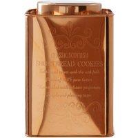 Orsina Copper Finish Cookie Canister, Biscuit Jar With Airtight Lid, Stainless Steel Canister, Elegant Cookie Jar in Gold