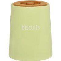 Orsina Chic Design Beige Ceramic Biscuit Canister, Functional Design Canister, Durable Canister For Ingredients in Green