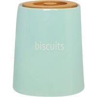 Orsina Chic Design Beige Ceramic Biscuit Canister, Functional Design Canister, Durable Canister For Ingredients in Blue