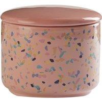 Orsina Small Pink Terrazzo Storage Canister, Kitchen Canister With Airtight Lid, Canister With Pastel Pink Hue