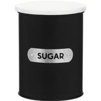 Orsina Functional Design Black Enamel Sugar Canister, Chic Design Metal Canister, Durable Stainless Steel Canister