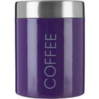 Orsina Black Enamel Coffee Canister, Glossy Metal Storage Jar With Airtight Lid For Freshness, Durable & Stylish in Purple