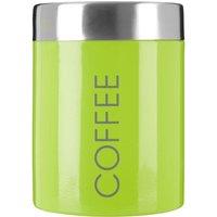 Orsina Black Enamel Coffee Canister, Glossy Metal Storage Jar With Airtight Lid For Freshness, Durable & Stylish in Lime