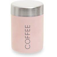Orsina Black Enamel Coffee Canister, Glossy Metal Storage Jar With Airtight Lid For Freshness, Durable & Stylish in Pink