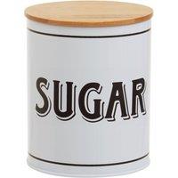 Orsina Functional Design White Metal Sugar Canister, Chic Design Metal Canister, Durable Stainless Steel Canister