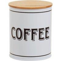 Orsina Chic Design White Metal Coffee Canister, Functional Design Metal Canister, Durable Stainless Steel Canister
