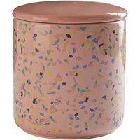 Orsina Medium Pink Terrazzo Storage Canister With Airtight Lid, Dolomite Food Container, Tea Coffee Sugar Canisters