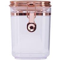 Orsina Elegant Jar With Copper Lid 500 ml, Durable Retro Design Glass Jar With Lid, Sleek Airtight Storage Jar in Clear
